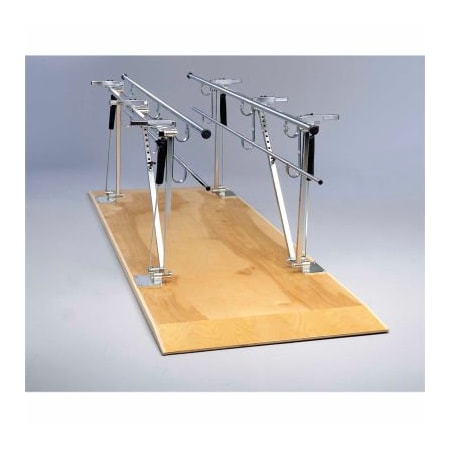 Fabrication Enterprises Deluxe Wood Platform Mounted Parallel Bars, Height/Width Adjustable, 7' L 15-4080